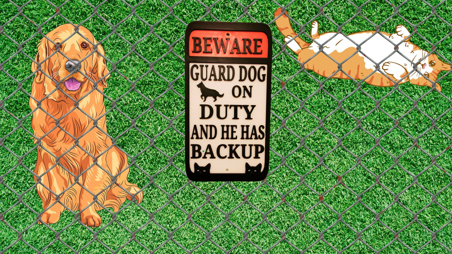 Guard Dog Sign- Funny- 3d Printed