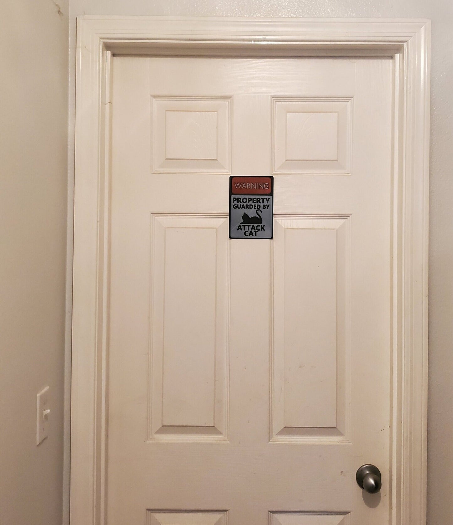 3d Printed Warning sign- Attack Cat-Funny