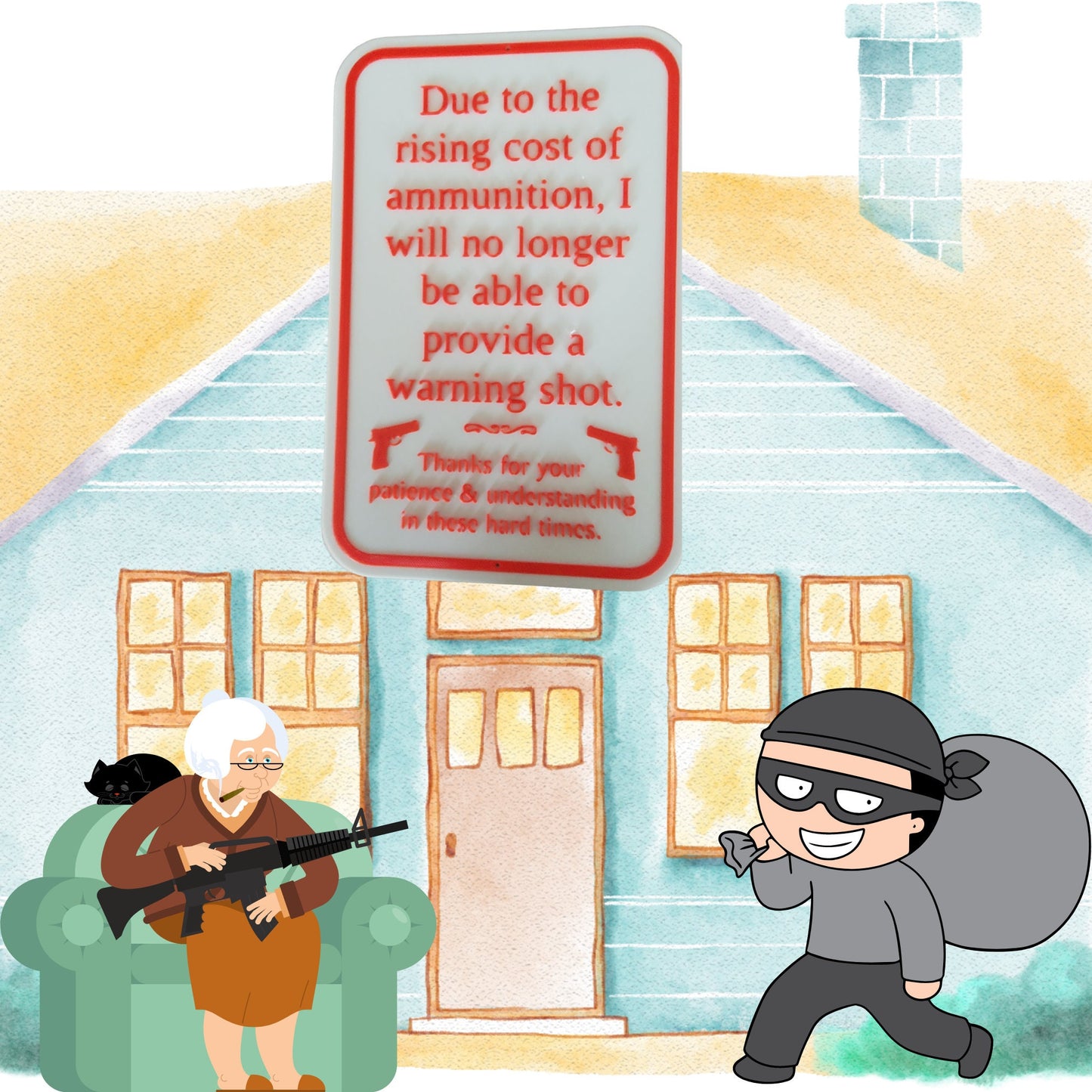 No Trespassing- No warning shot- Due to rising ammo cost