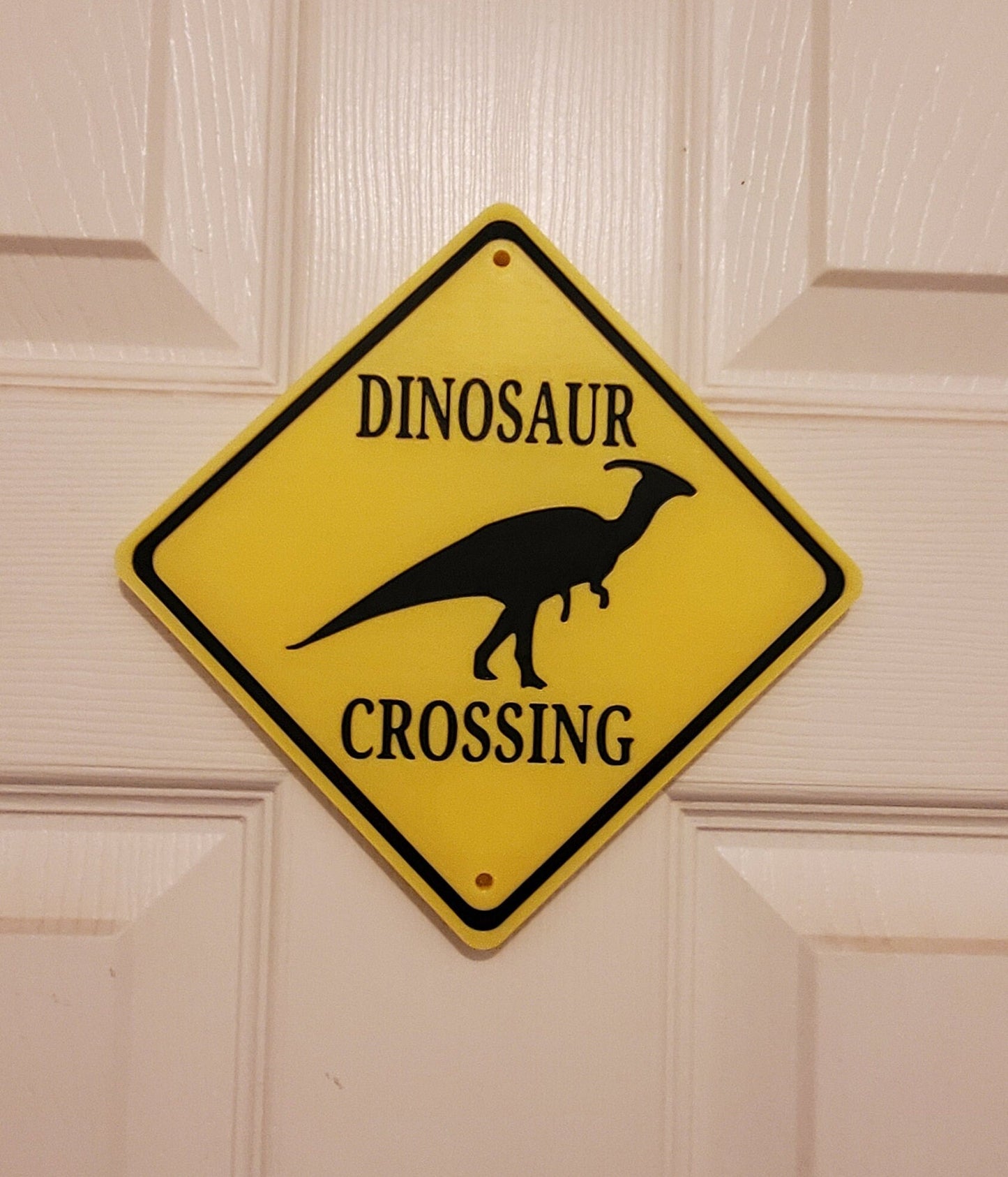 Dinosaur crossing Sign- Funny- 3d Printed-Dino Crossing