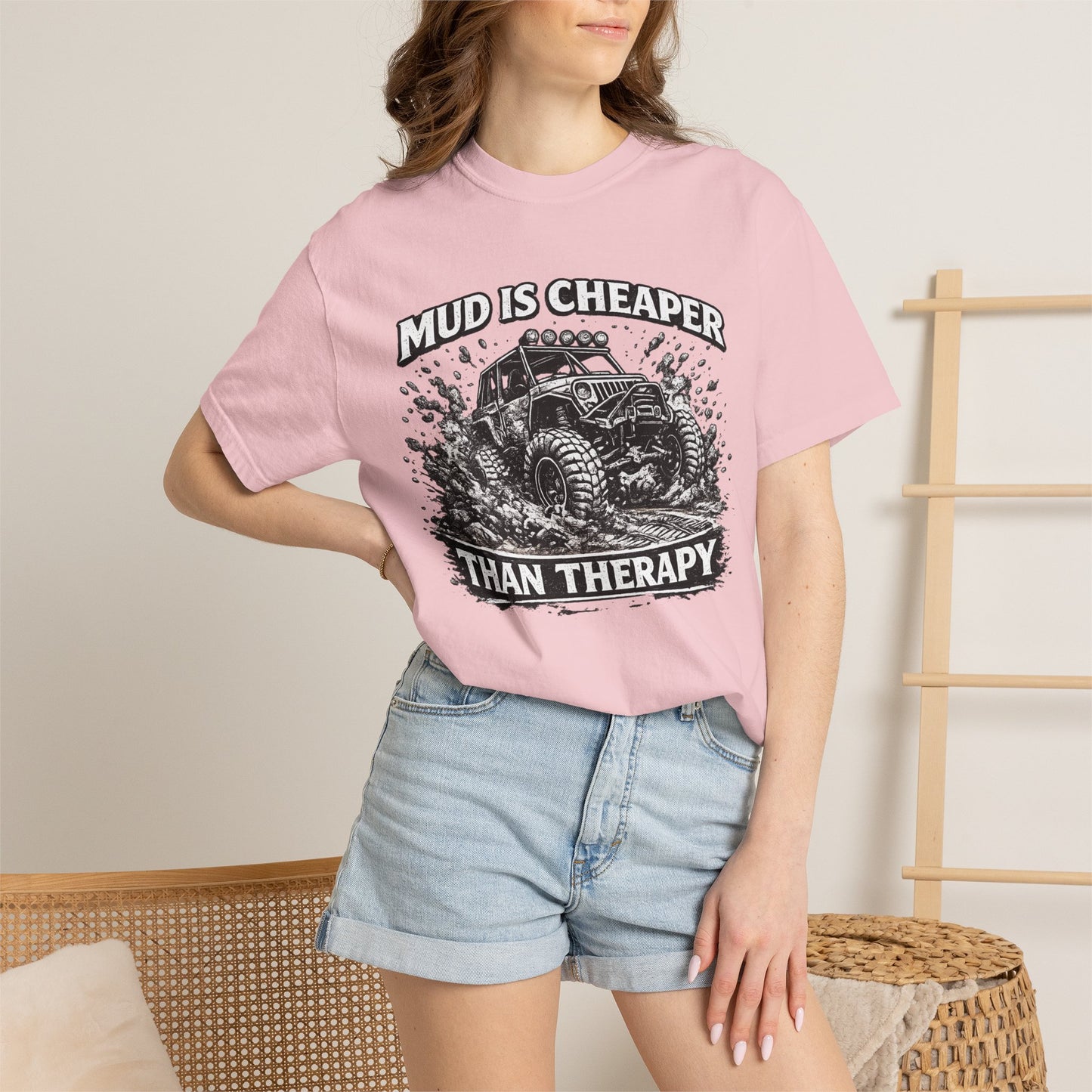 Mud Is Cheaper Than Therapy Shirt, UTV T-Shirt, Side By Side Graphic Tee, SXS Rider Gift, Off Road Adventure Apparel
