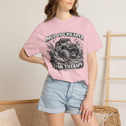 Mud Is Cheaper Than Therapy Shirt, UTV T-Shirt, Side By Side Graphic Tee, SXS Rider Gift, Off Road Adventure Apparel