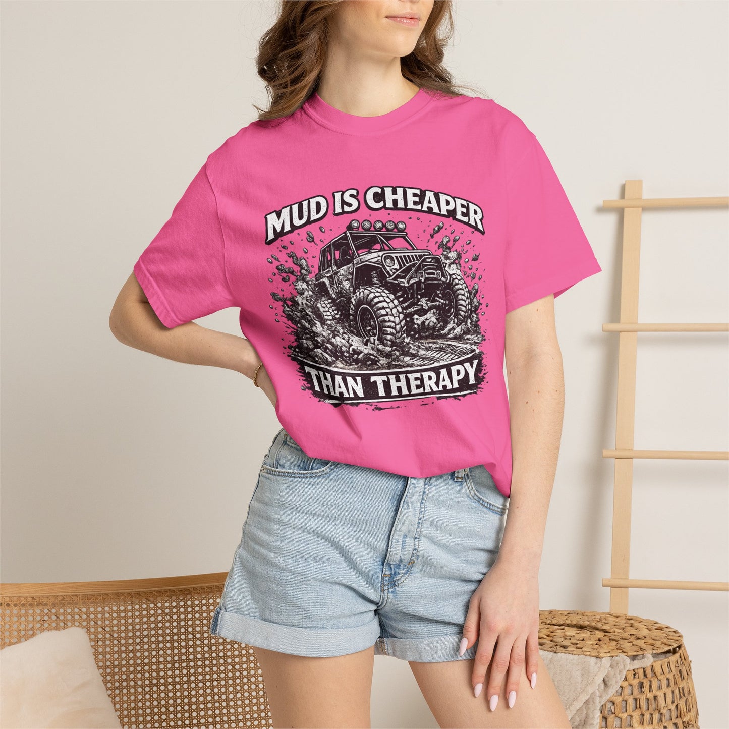Mud Is Cheaper Than Therapy Shirt, UTV T-Shirt, Side By Side Graphic Tee, SXS Rider Gift, Off Road Adventure Apparel