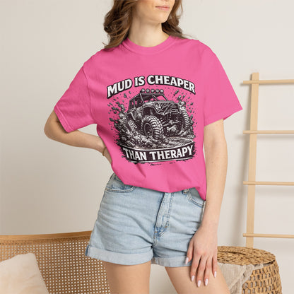 Mud Is Cheaper Than Therapy Shirt, UTV T-Shirt, Side By Side Graphic Tee, SXS Rider Gift, Off Road Adventure Apparel
