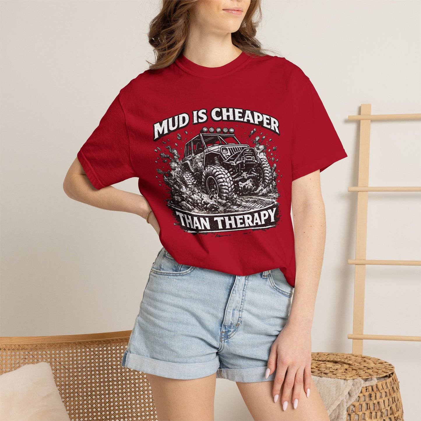 Mud Is Cheaper Than Therapy Shirt, UTV T-Shirt, Side By Side Graphic Tee, SXS Rider Gift, Off Road Adventure Apparel