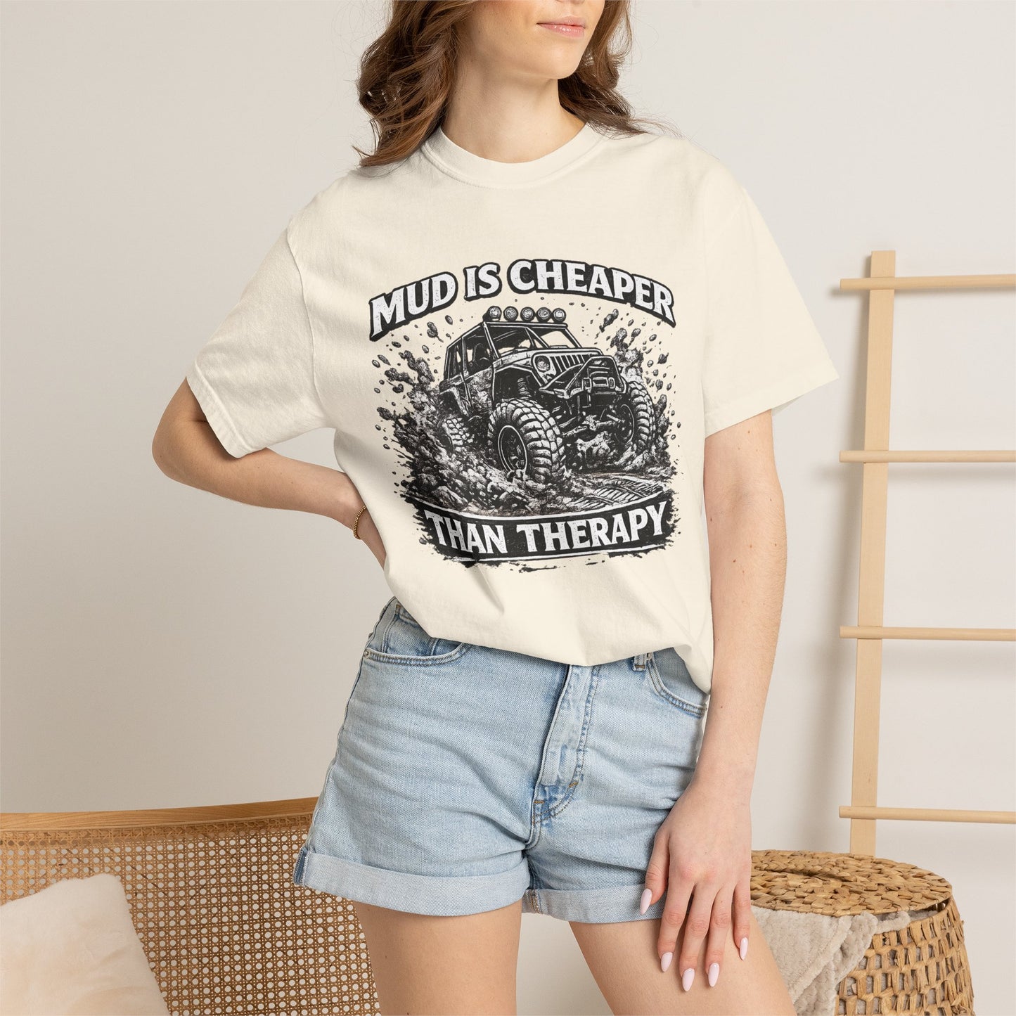 Mud Is Cheaper Than Therapy Shirt, UTV T-Shirt, Side By Side Graphic Tee, SXS Rider Gift, Off Road Adventure Apparel