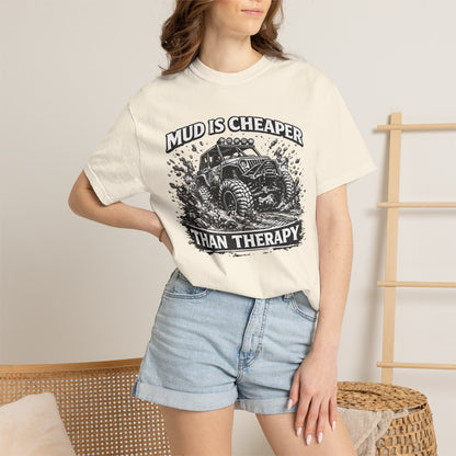 Mud Is Cheaper Than Therapy Shirt, UTV T-Shirt, Side By Side Graphic Tee, SXS Rider Gift, Off Road Adventure Apparel