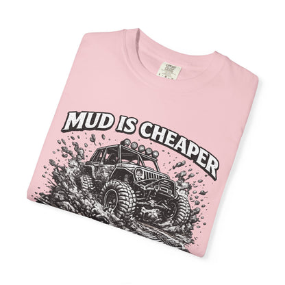Mud Is Cheaper Than Therapy Shirt, UTV T-Shirt, Side By Side Graphic Tee, SXS Rider Gift, Off Road Adventure Apparel