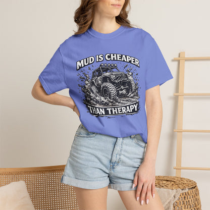 Mud Is Cheaper Than Therapy Shirt, UTV T-Shirt, Side By Side Graphic Tee, SXS Rider Gift, Off Road Adventure Apparel