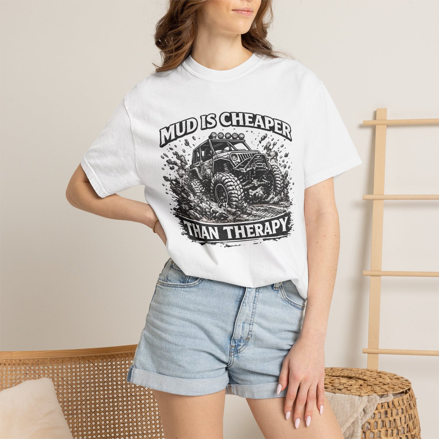 Mud Is Cheaper Than Therapy Shirt, UTV T-Shirt, Side By Side Graphic Tee, SXS Rider Gift, Off Road Adventure Apparel