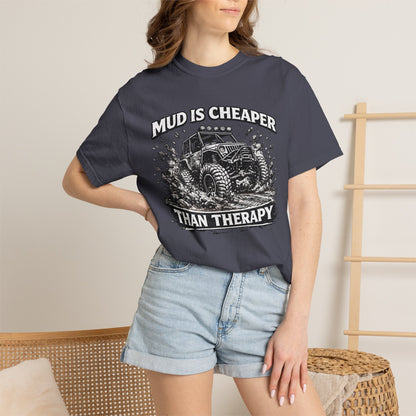 Mud Is Cheaper Than Therapy Shirt, UTV T-Shirt, Side By Side Graphic Tee, SXS Rider Gift, Off Road Adventure Apparel