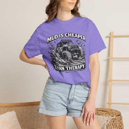 Mud Is Cheaper Than Therapy Shirt, UTV T-Shirt, Side By Side Graphic Tee, SXS Rider Gift, Off Road Adventure Apparel