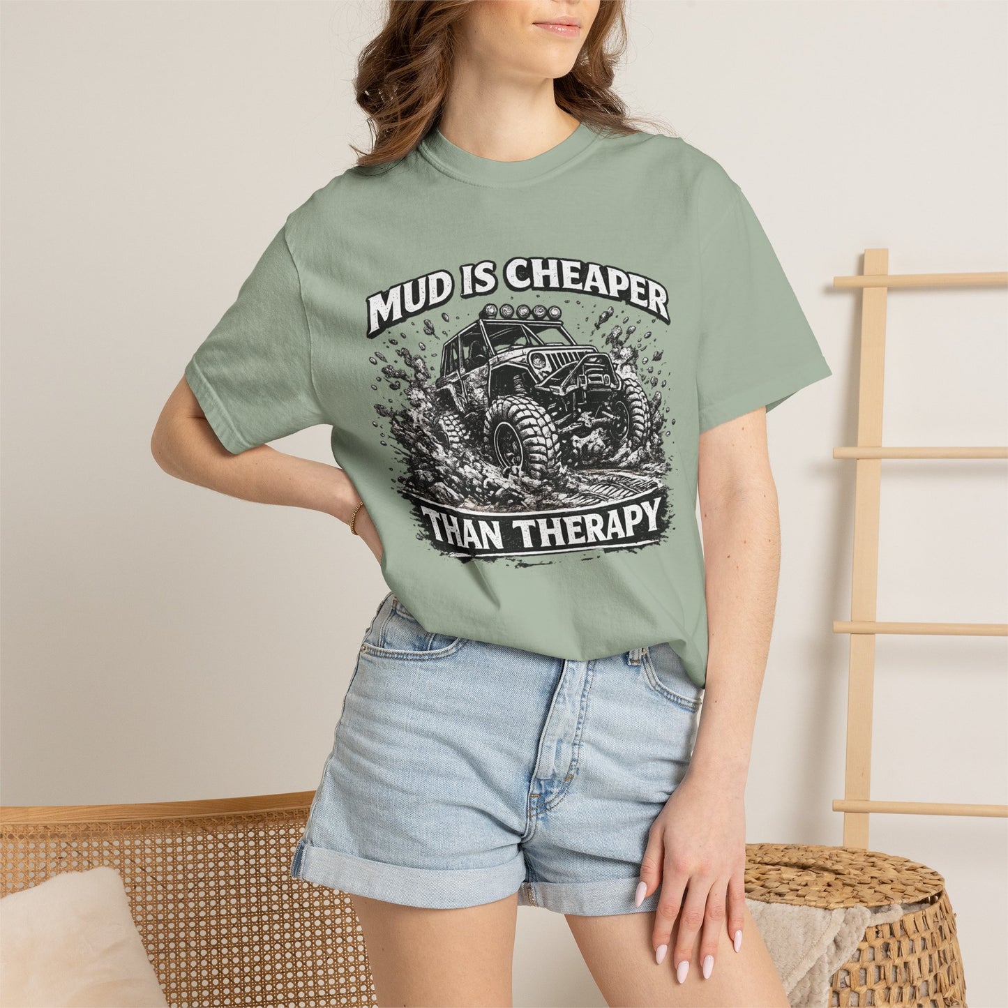 Mud Is Cheaper Than Therapy Shirt, UTV T-Shirt, Side By Side Graphic Tee, SXS Rider Gift, Off Road Adventure Apparel