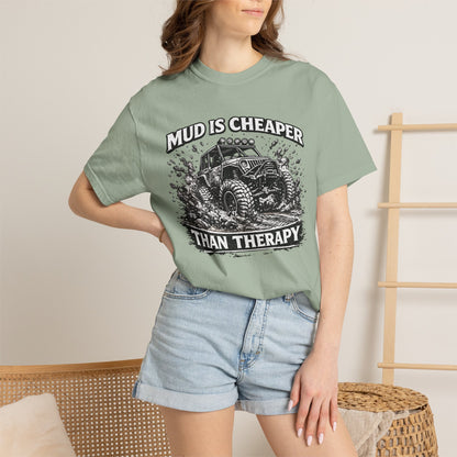 Mud Is Cheaper Than Therapy Shirt, UTV T-Shirt, Side By Side Graphic Tee, SXS Rider Gift, Off Road Adventure Apparel