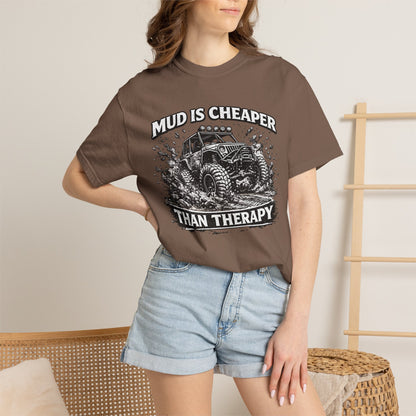 Mud Is Cheaper Than Therapy Shirt, UTV T-Shirt, Side By Side Graphic Tee, SXS Rider Gift, Off Road Adventure Apparel