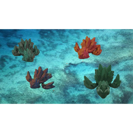 Articulated gemstone turtle 3d Printed