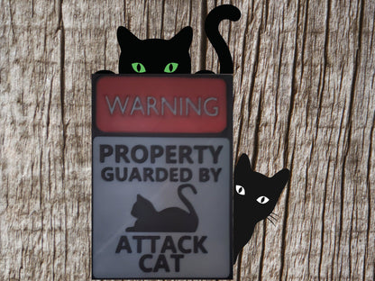 3d Printed Warning sign- Attack Cat-Funny
