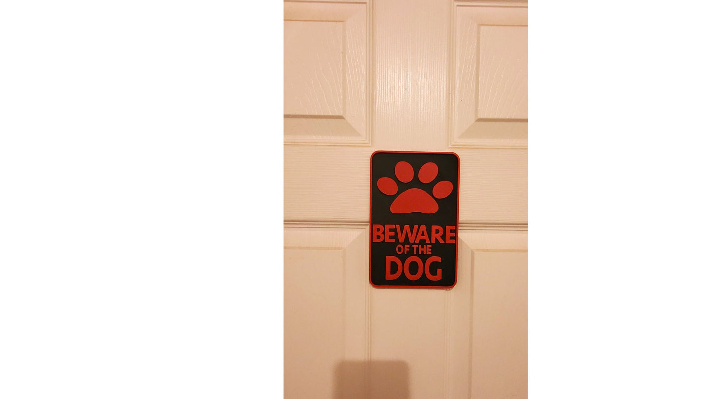 Guard Dog Sign- Beware of Dog- 3d Printed-