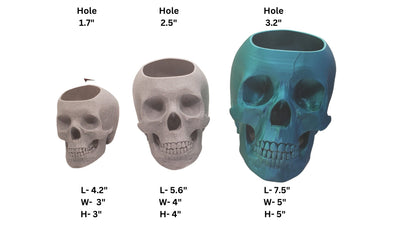 Skull Planter-3D Printed-Human Skull Replica-Skull Pot-Spooky Planter-Skull 3D Printed Plant Pot-Office Planter-Indoor Plant Pot-Goth Décor