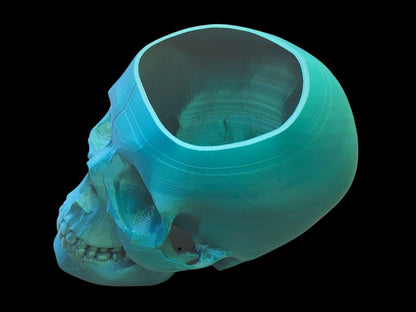 Skull Planter-3D Printed-Human Skull Replica-Skull Pot-Spooky Planter-Skull 3D Printed Plant Pot-Office Planter-Indoor Plant Pot-Goth Décor
