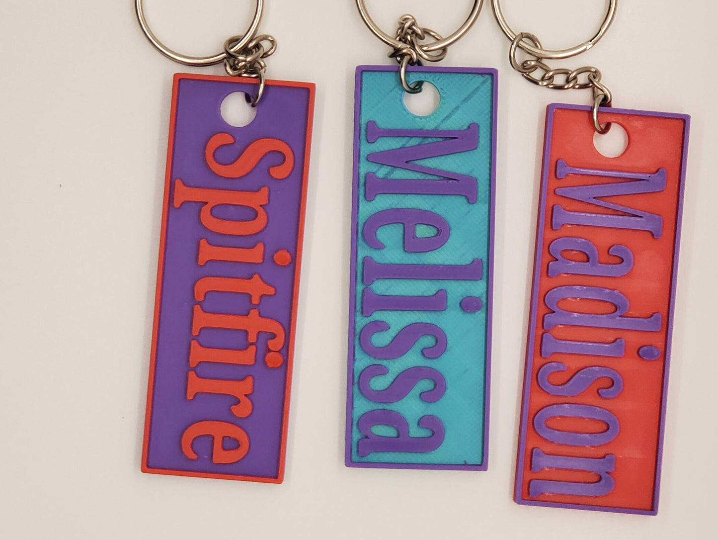 Personalized Keychain-Nametag- 3d Printed- Personalized-Custom Name Keychain- Custom Name Tag- Keyring- Id Tag- Logo Charm-Car Keys