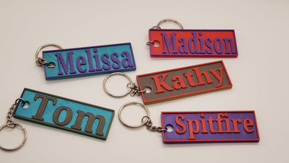 Personalized Keychain-Nametag- 3d Printed- Personalized-Custom Name Keychain- Custom Name Tag- Keyring- Id Tag- Logo Charm-Car Keys