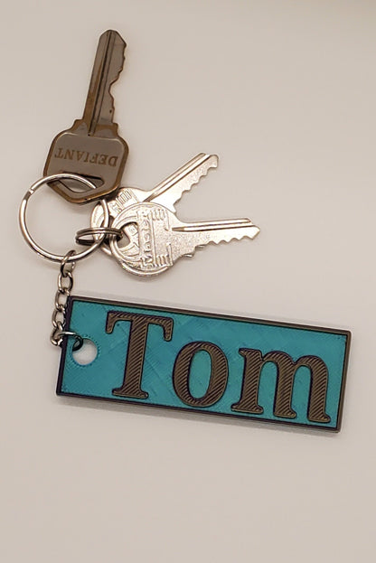 Personalized Keychain-Nametag- 3d Printed- Personalized-Custom Name Keychain- Custom Name Tag- Keyring- Id Tag- Logo Charm-Car Keys