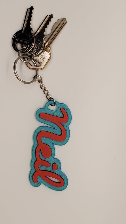 Custom Name Keychain , 3D Printed, Personalized Key Chain, Custom Name Tag, Keyring, Id Tag, Logo Charm, Car Keys,