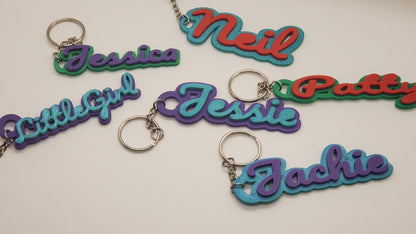 Custom Name Keychain , 3D Printed, Personalized Key Chain, Custom Name Tag, Keyring, Id Tag, Logo Charm, Car Keys,