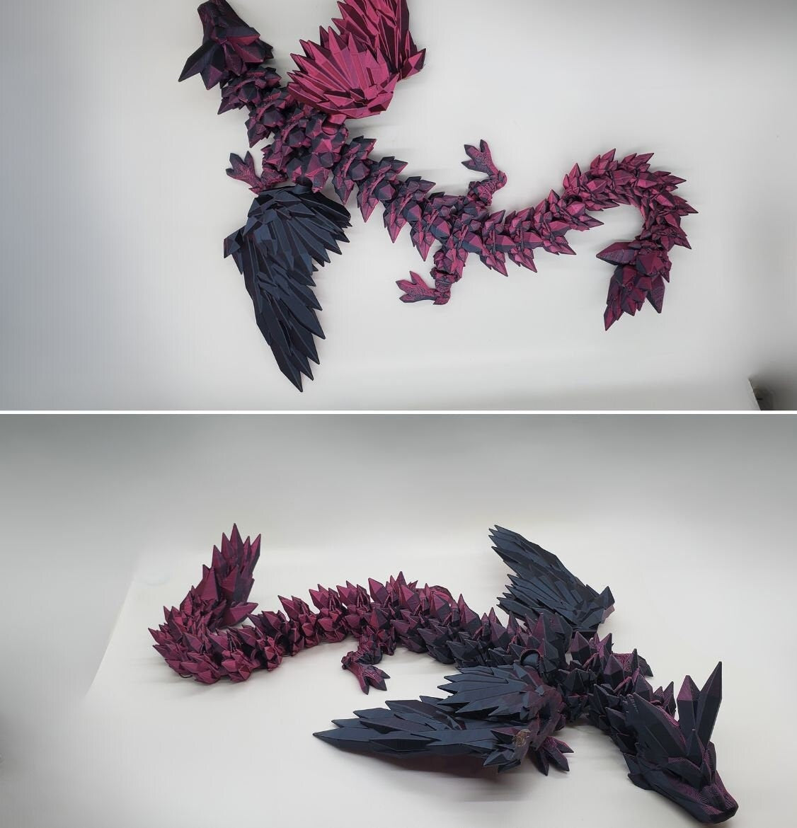 Winged Dragon-Crystal winged Dragon-3d printed Dragon-Articulated winged Dragon-3D Printed Sensory Stress Fidget-Fidget-Dragon fidget
