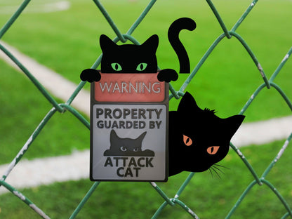 3d Printed Warning sign- Attack Cat-Funny