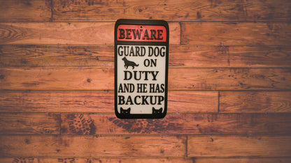 Guard Dog Sign- Funny- 3d Printed