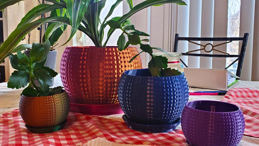 Indoor Planter Pot with Drainage- Innovative Geometric 3D Printed  for Flower and Succulents, Home and Office Décor