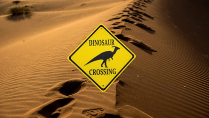Dinosaur crossing Sign- Funny- 3d Printed-Dino Crossing