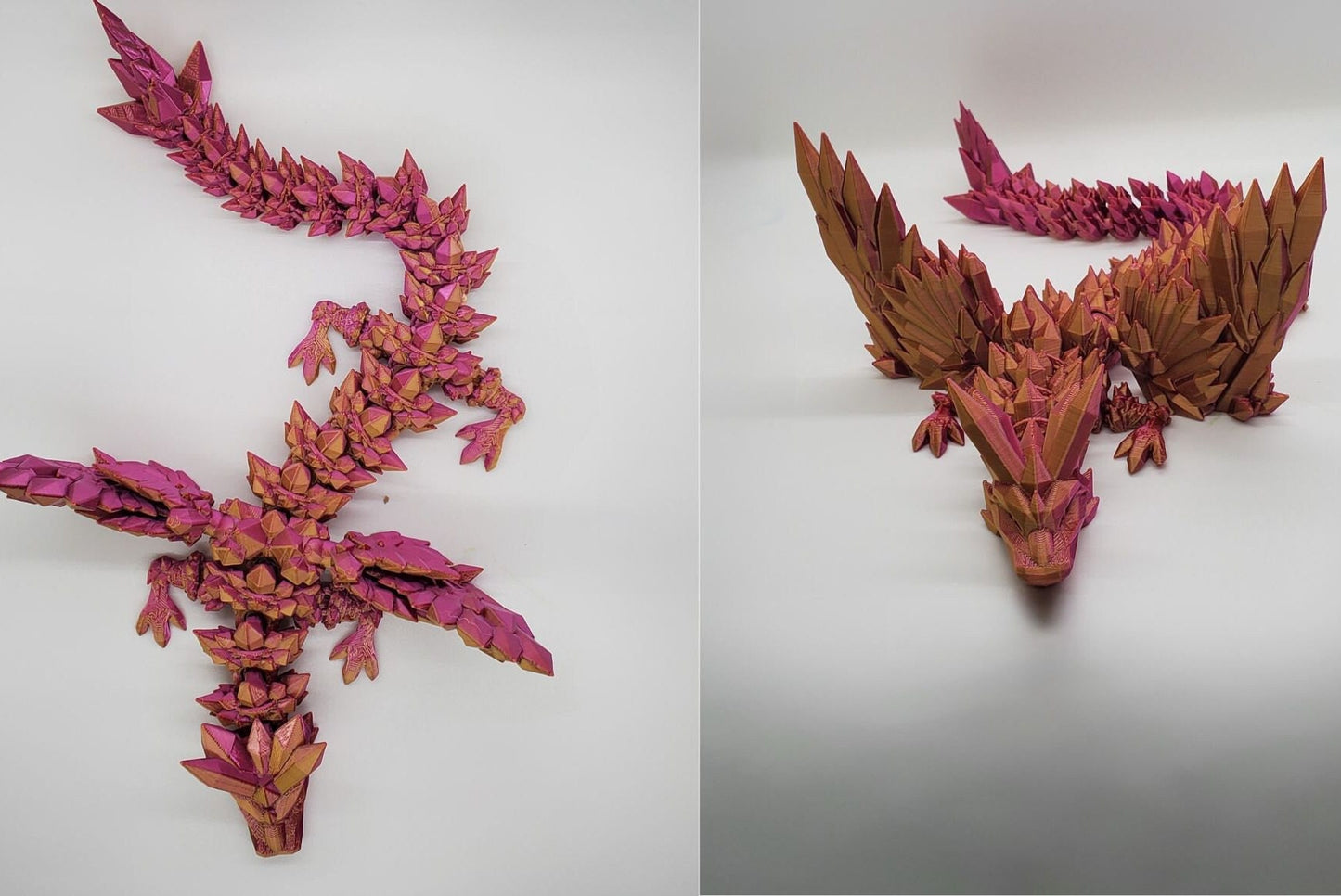 Winged Dragon-Crystal winged Dragon-3d printed Dragon-Articulated winged Dragon-3D Printed Sensory Stress Fidget-Fidget-Dragon fidget