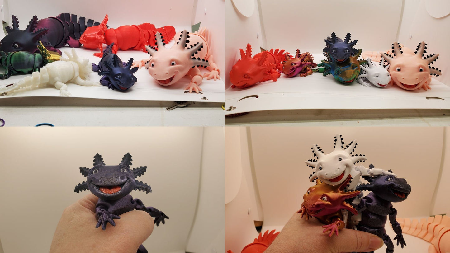 Smiling Axolotl Fidget Toy 3D printed