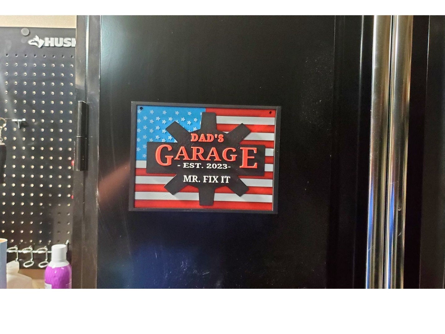 3D Printed Dad's Garage Sign, American Flag, Father's Day Gift