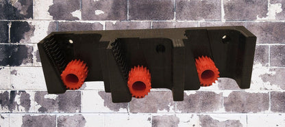 Wall Mounted Trio Broom Holder, PETG Plastic, Gravity Clamp