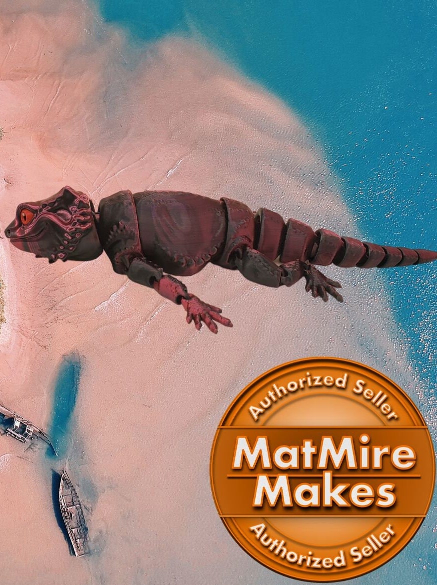 Bearded Dragon Articulated Sensory Fidget Toy 3D printed Flexible  Gift