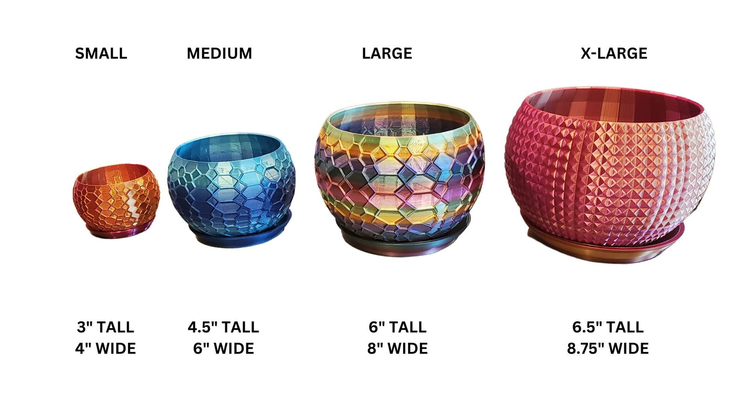 Indoor Planter Pot with Drainage- Innovative Web 3D Printed  for Flower and Succulents, Home and Office Décor