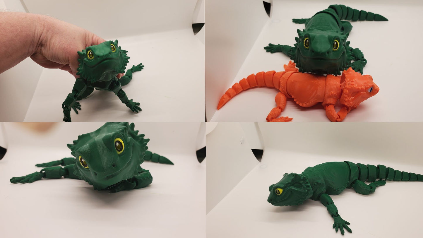 Bearded Dragon Articulated Sensory Fidget Toy 3D printed Flexible  Gift