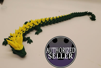 Dragon-Crystal Dragon-3d printed Dragon-Articulated  Dragon-3D Printed Sensory Stress Fidget-Articulated Crystal Dragon-Fidget-dragon fidget