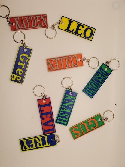 Personalized Keychain-Nametag- 3d Printed- Personalized-Custom Name Keychain- Custom Name Tag- Keyring- Id Tag- Logo Charm-Car Keys