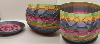 Indoor Planter Pot with Drainage- Innovative Web 3D Printed  for Flower and Succulents, Home and Office Décor