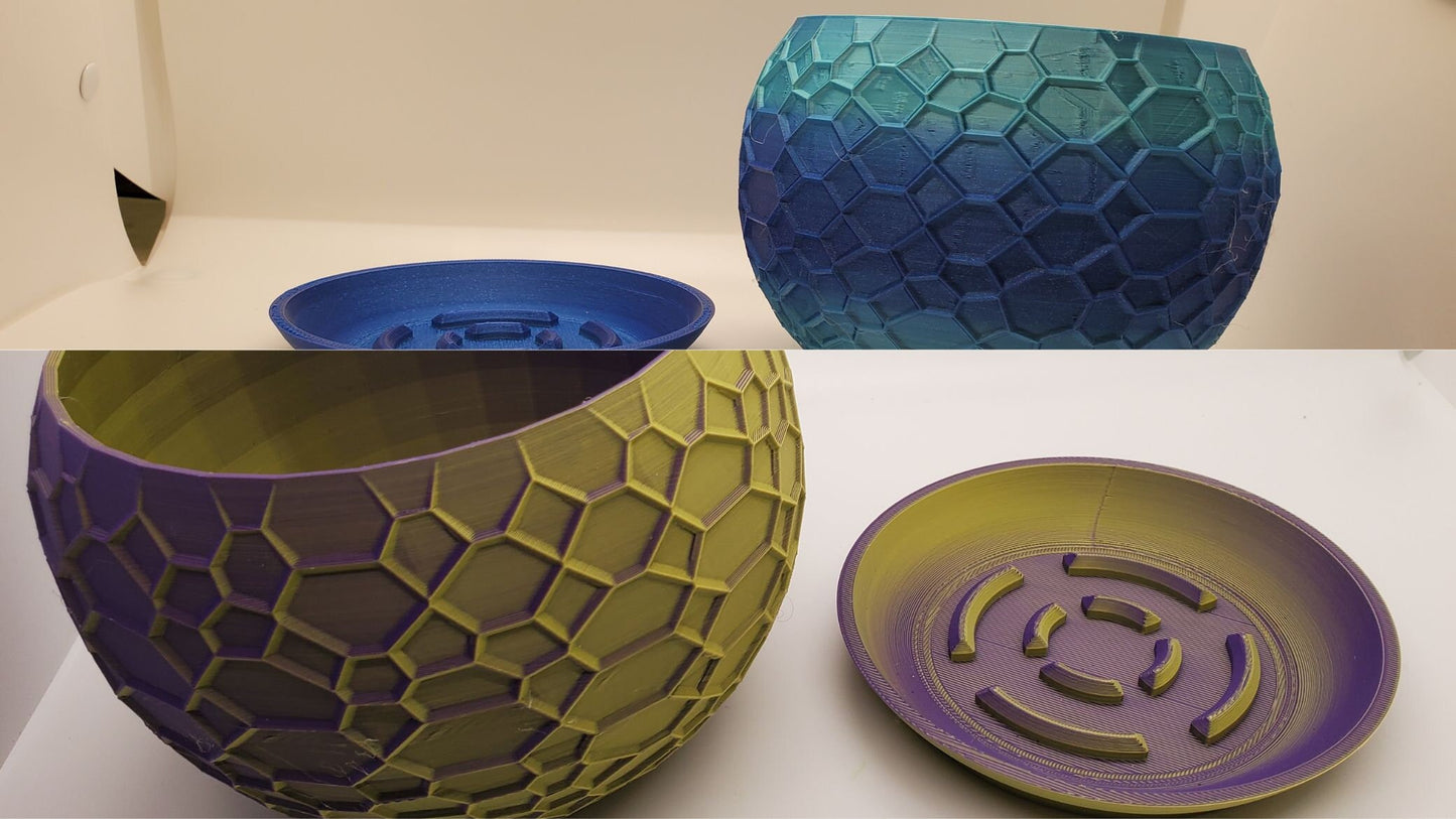 Indoor Planter Pot with Drainage- Innovative Web 3D Printed  for Flower and Succulents, Home and Office Décor