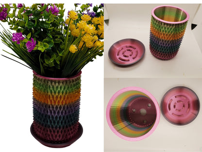 Indoor Planter Pot with Drainage- Innovative Spiked 3D Printed  for Flower and Succulents, Home and Office Décor