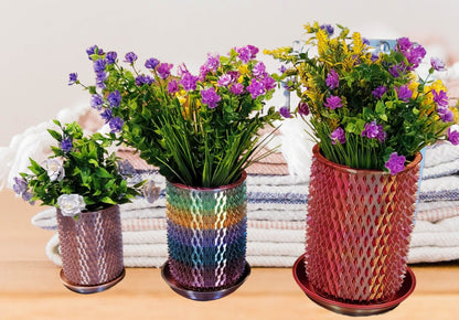 Indoor Planter Pot with Drainage- Innovative Spiked 3D Printed  for Flower and Succulents, Home and Office Décor