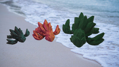 Articulated gemstone turtle. Desktop toy, stress reliever, fidget animal, birthday gift. 3d Printed