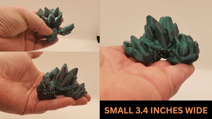 Articulated gemstone turtle. Desktop toy, stress reliever, fidget animal, birthday gift. 3d Printed