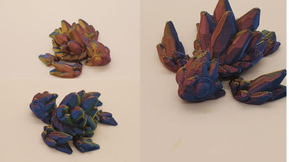 Articulated gemstone turtle. Desktop toy, stress reliever, fidget animal, birthday gift. 3d Printed